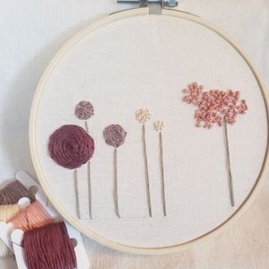 🌸 Floral Embroidery in Hoop